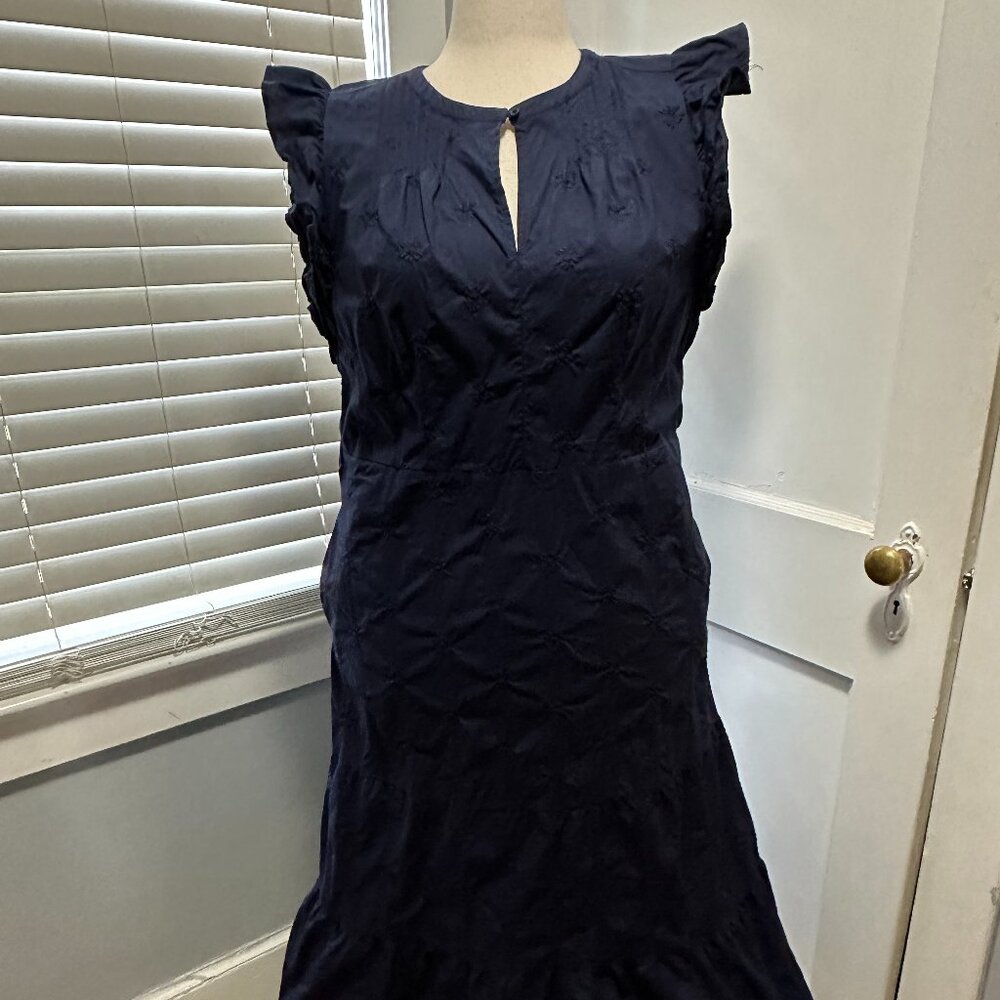 Navy Cotton Gap Dress